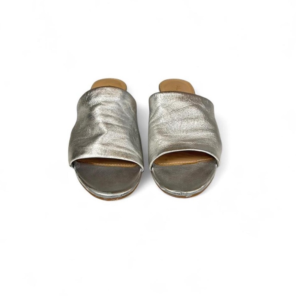Aldo Metallic Silver Mules